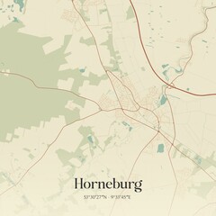 Vintage map of Horneburg, Germany.