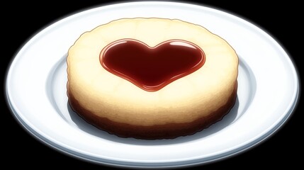 Heart Shaped Sauce Dessert on White Plate