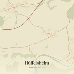 Vintage map of Huffelsheim, Germany.