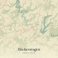 Fototapeta premium Vintage map of Huckeswagen, Germany.