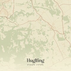 Vintage map of Huglfing, Germany.
