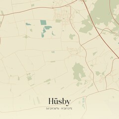 Vintage map of Husby, Germany.
