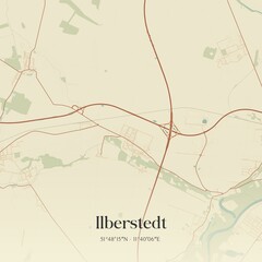 Vintage map of Ilberstedt, Germany.
