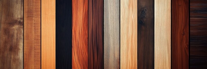 Wood textures, vertical planks, various wood grains, rich brown tones, orange hues, weathered surfaces, natural wood patterns, rustic backdrop, wooden panels, diverse timber colors, woodworking materi