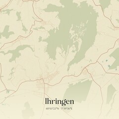Obraz premium Vintage map of Ihringen, Germany.