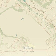 Vintage map of Inden, Germany.