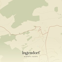 Fototapeta premium Vintage map of Ingendorf, Germany.
