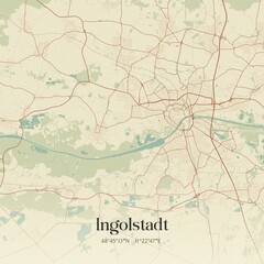 Obraz premium Vintage map of Ingolstadt, Germany.