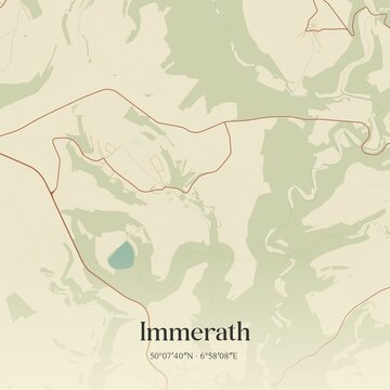 Vintage map of Immerath, Germany.