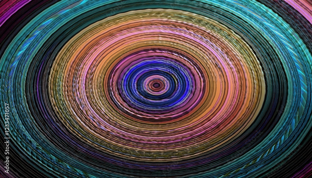 Poster vibrant round abstract texture backdrop in a colorful kaleidoscope of patterns and shapes, perfect f