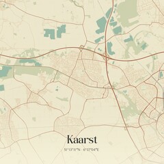 Vintage map of Kaarst, Germany.
