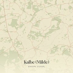 Fototapeta premium Vintage map of Kalbe (Milde), Germany.