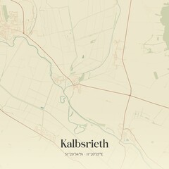 Vintage map of Kalbsrieth, Germany.