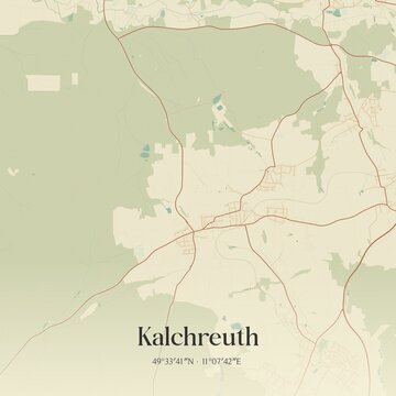 Vintage map of Kalchreuth, Germany.