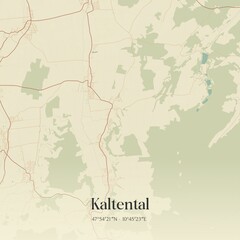 Vintage map of Kaltental, Germany.