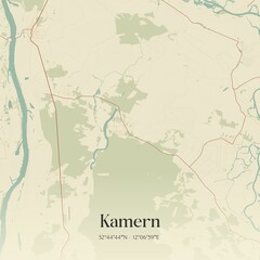 Obraz premium Vintage map of Kamern, Germany.