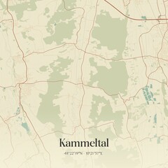 Vintage map of Kammeltal, Germany.