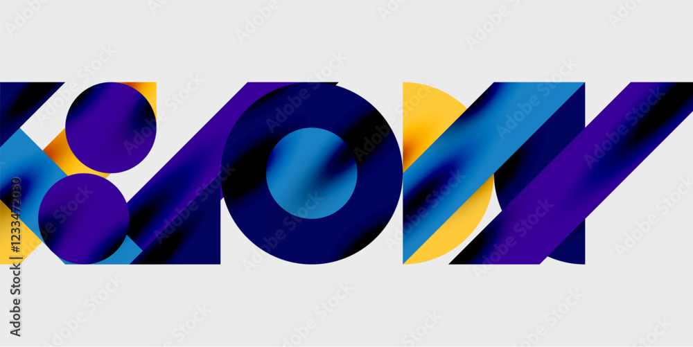 Aufkleber Vibrant abstract background circles with smooth gradients, creating a dynamic and modern design. Ideal for creative, tech, or contemporary-themed projects