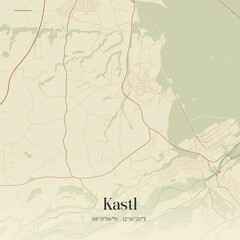 Vintage map of Kastl, Germany.