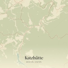 Obraz premium Vintage map of Katzhutte, Germany.