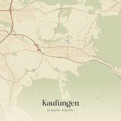 Vintage map of Kaufungen, Germany.