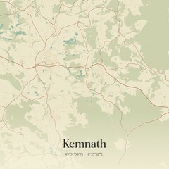 Fototapeta premium Vintage map of Kemnath, Germany.