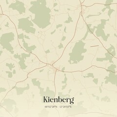 Fototapeta premium Vintage map of Kienberg, Germany.