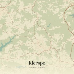 Fototapeta premium Vintage map of Kierspe, Germany.