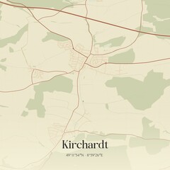 Vintage map of Kirchardt, Germany.
