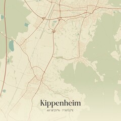 Vintage map of Kippenheim, Germany.