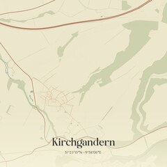 Obraz premium Vintage map of Kirchgandern, Germany.