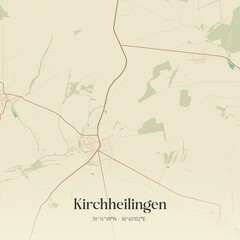 Vintage map of Kirchheilingen, Germany.