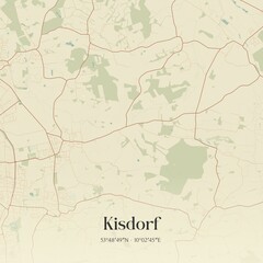 Vintage map of Kisdorf, Germany.