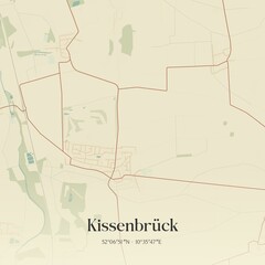 Vintage map of Kissenbruck, Germany.