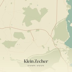 Obraz premium Vintage map of Klein Zecher, Germany.