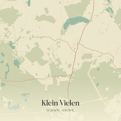 Vintage map of Klein Vielen, Germany.