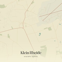 Vintage map of Klein Rheide, Germany.