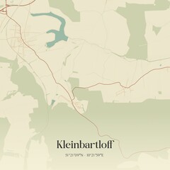 Fototapeta premium Vintage map of Kleinbartloff, Germany.