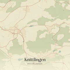 Vintage map of Knittlingen, Germany.