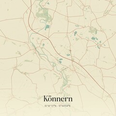 Vintage map of Konnern, Germany.