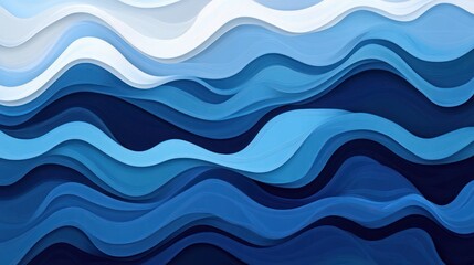 Abstract blue wave papercut background design