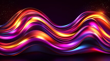 Abstract Vibrant Waves Of Color And Light