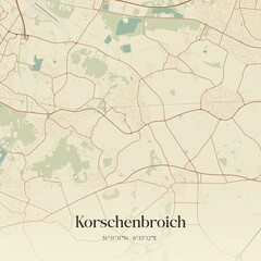Fototapeta premium Vintage map of Korschenbroich, Germany.