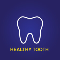 Tooth Outline vector art in white colour