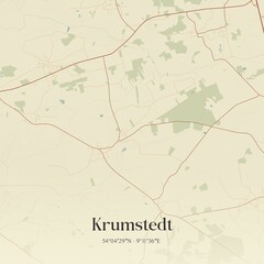 Fototapeta premium Vintage map of Krumstedt, Germany.