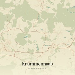 Vintage map of Krummennaab, Germany.