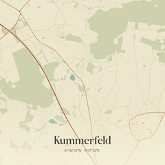 Vintage map of Kummerfeld, Germany.