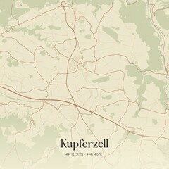 Vintage map of Kupferzell, Germany.