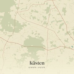 Fototapeta premium Vintage map of Kusten, Germany.