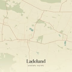 Vintage map of Ladelund, Germany.